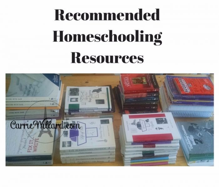 Favorite Homeschooling Resources via CarrieWillard.com