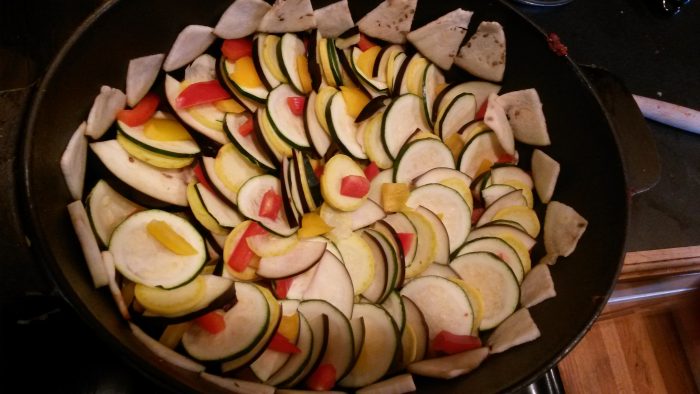 Every so often, the kids ask for ratatouille - such a frugal meal. 