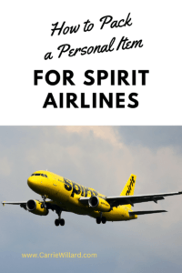 How to pack a personal item for Spirit airlines
